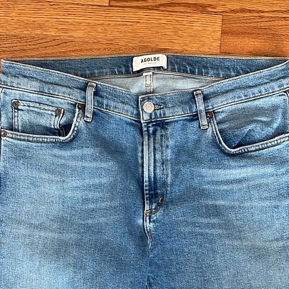 AGOLDE Premium Jeans Toni Light Wash Mid Rise Slim Straight Sz 30 PERFECT - Picture 4 of 7